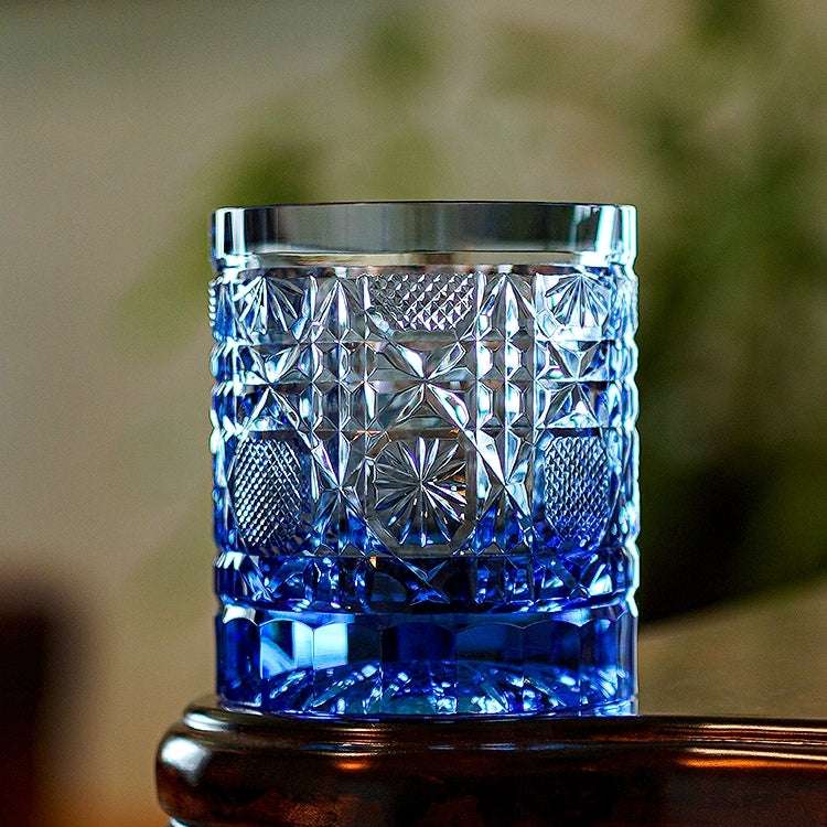 ClayWhispers Handcrafted Octagonal Chrysanthemum Whisky Glass With Wooden Box