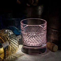 ClayWhispers Diamond Multi-Color Whisky Glasses With Wooden Box