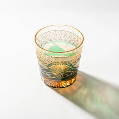 Edo Kiriko Handcrafted Mount Fuji Whiskey Glass – Green Edition