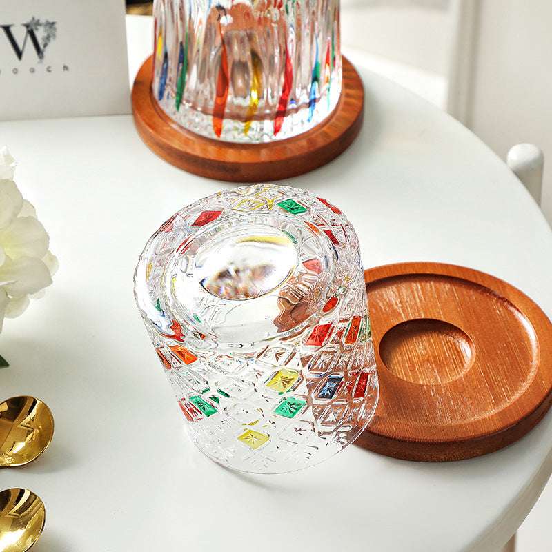 ClayWhispers Rotating Multi Color Stained Whisky Glass With Gift Box