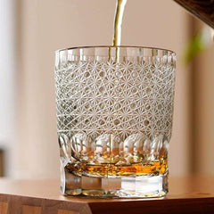 ClayWhispers Handcrafted Royal Chrysanthemum Whisky Glass With Wooden Box