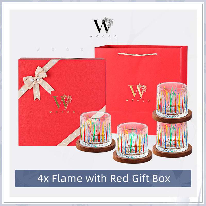 ClayWhispers Rotating Multi Color Stained Whisky Glass With Gift Box
