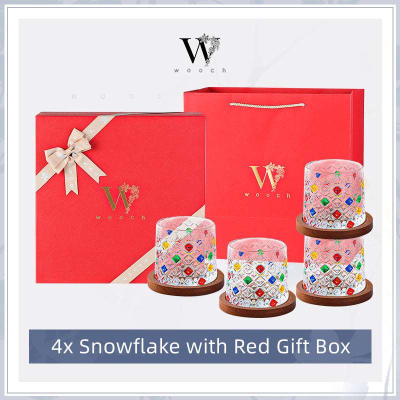 ClayWhispers Rotating Multi Color Stained Whisky Glass With Gift Box