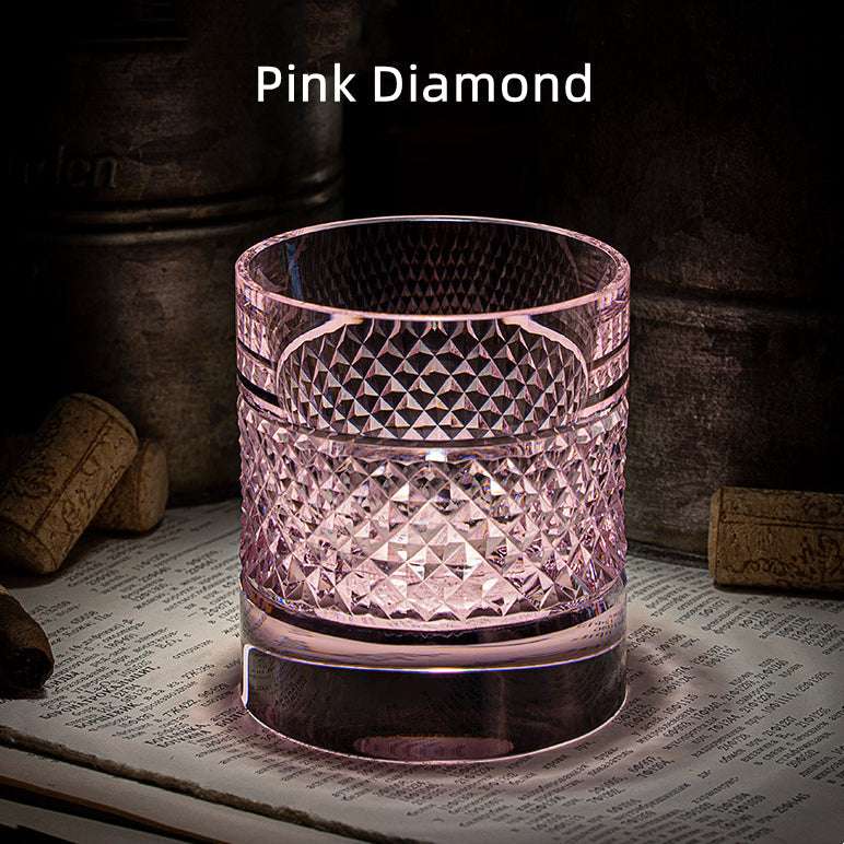 ClayWhispers Diamond Multi-Color Whisky Glasses With Wooden Box