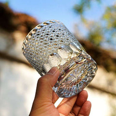ClayWhispers Handcrafted Royal Chrysanthemum Whisky Glass With Wooden Box