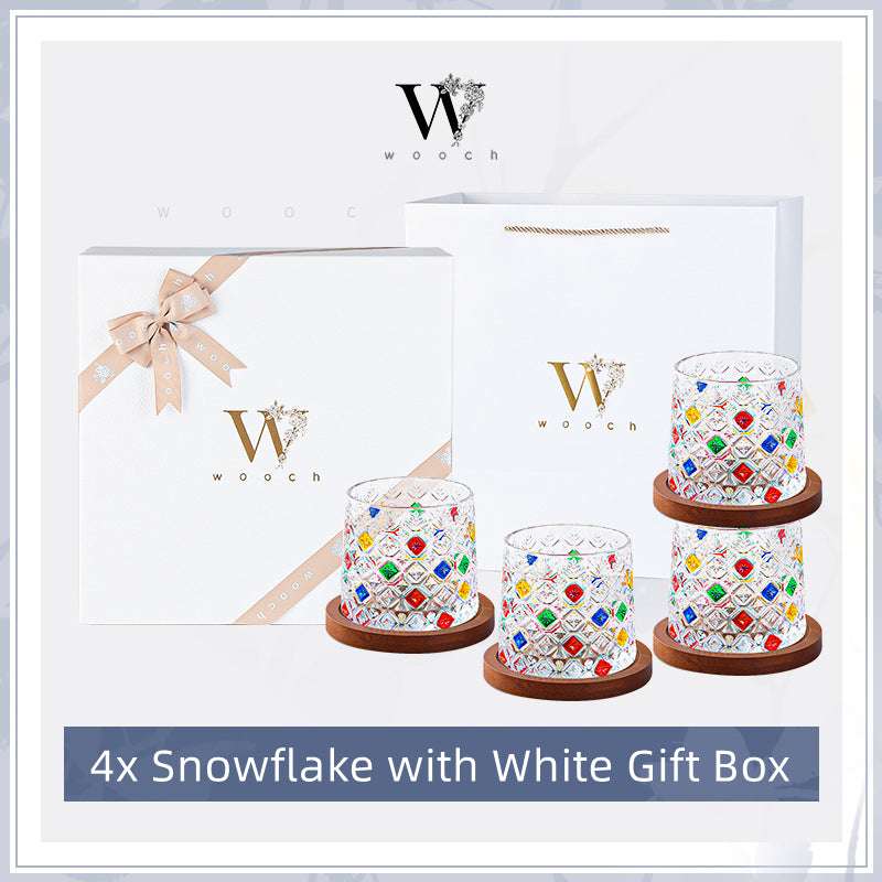 ClayWhispers Rotating Multi Color Stained Whisky Glass With Gift Box