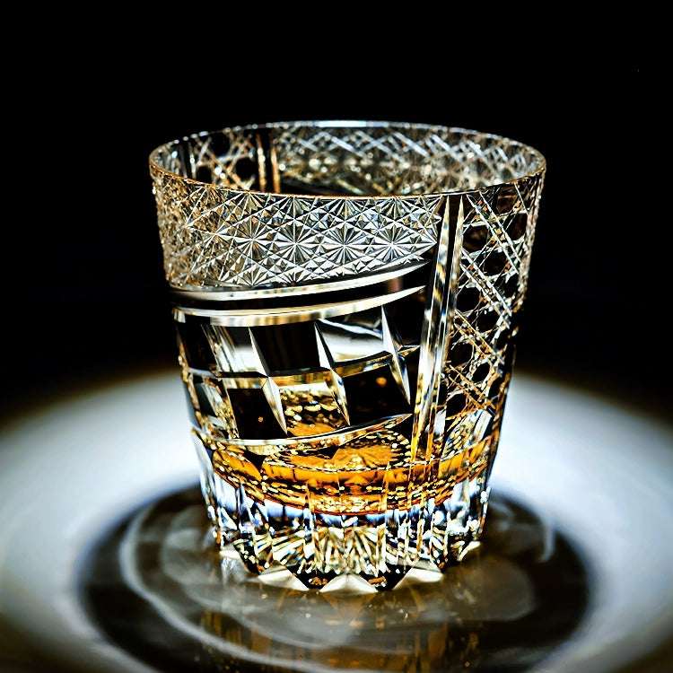 ClayWhispers Handcrafted Midnight Motif Whisky Glass With Wooden Box