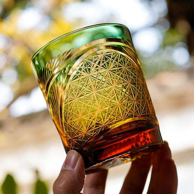 ClayWhispers Handcrafted Crane Feather Whisky Glass With Wooden Box