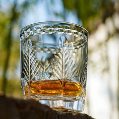 ClayWhispers Handcrafted Avaire Plum Artistry Whisky Glass With Wooden Box