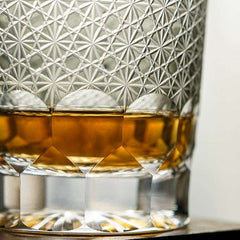 ClayWhispers Handcrafted Royal Chrysanthemum Whisky Glass With Wooden Box