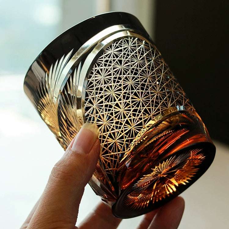 ClayWhispers Handcrafted Crane Feather Whisky Glass With Wooden Box
