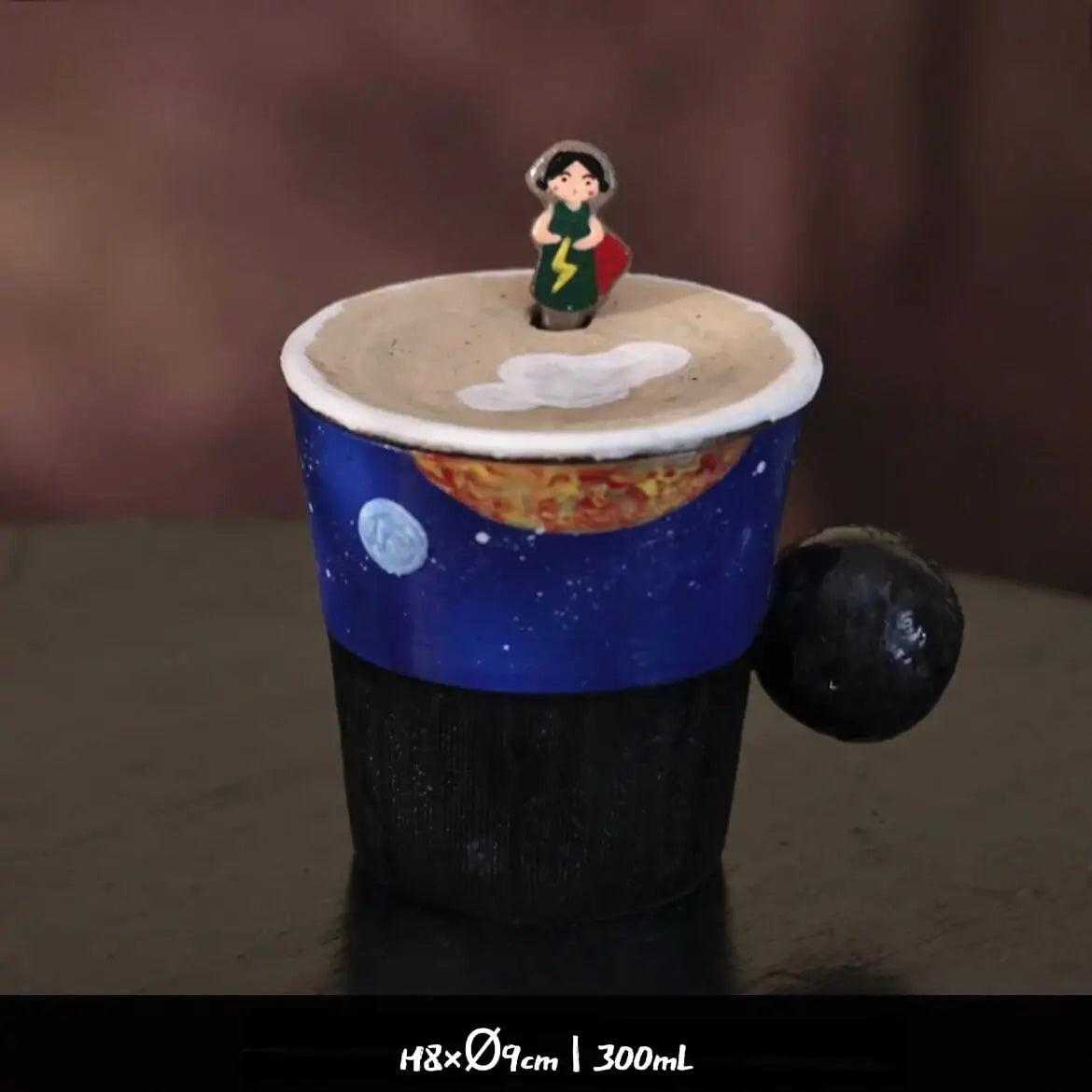 Whimsical Couple's Mug Set - Cartoon Ceramic Cups with Lids & Spoons, Cute Drinkware for Coffee/Milk