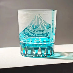 Edo Kiriko Handcrafted Fuji Wave Whisky Glass Collection